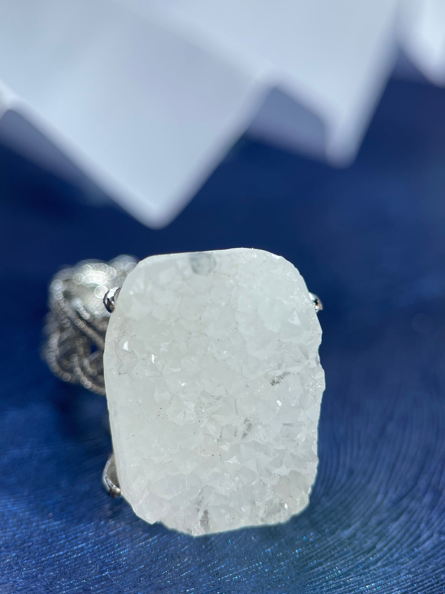White Fluorite (Raw) ring