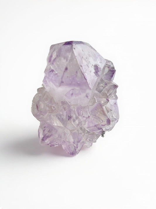Amethyst Cactus Quartz Ring featuring natural Spirit Quartz crystal cluster