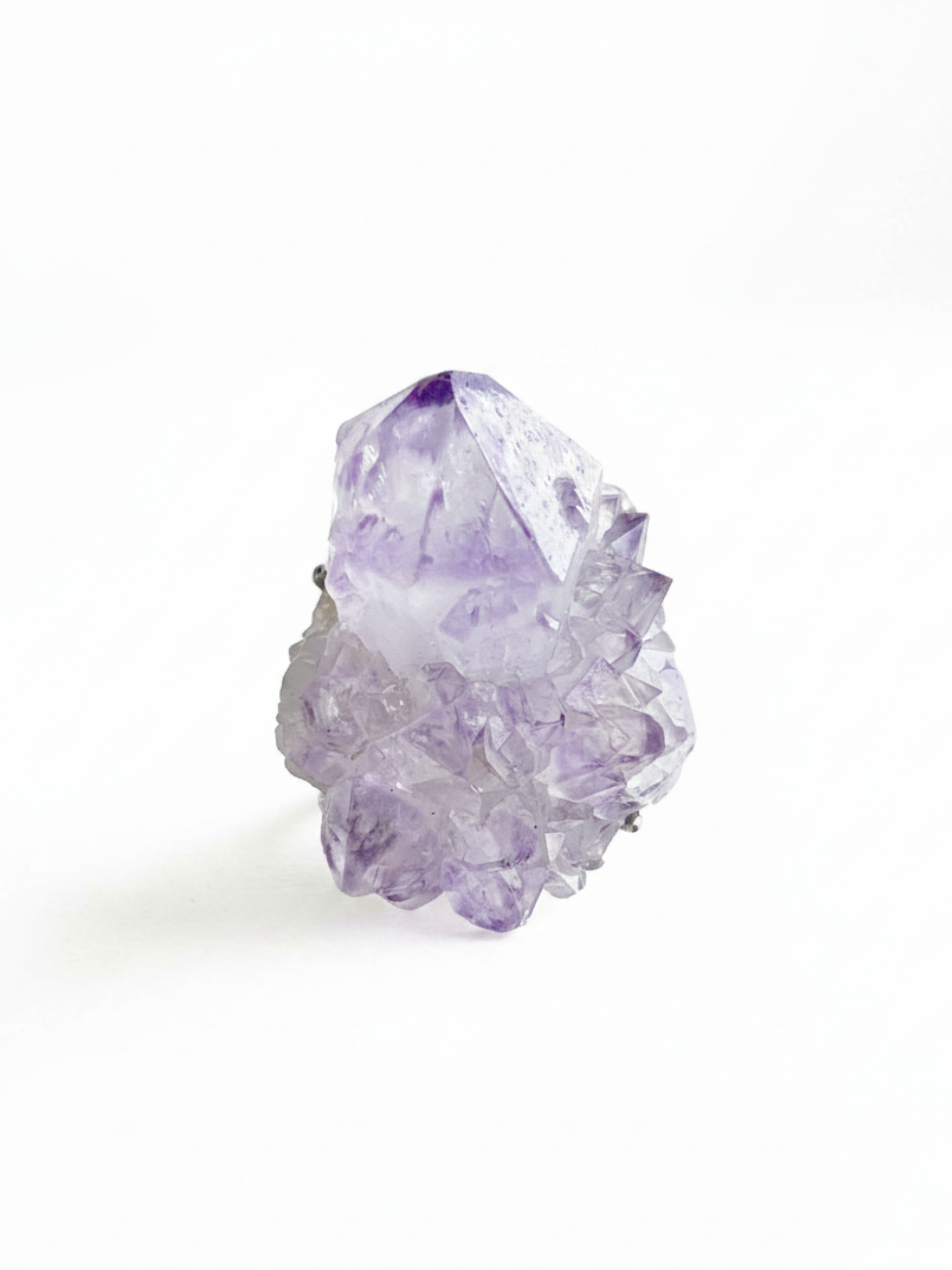 Amethyst Cactus Quartz Ring featuring natural Spirit Quartz crystal cluster