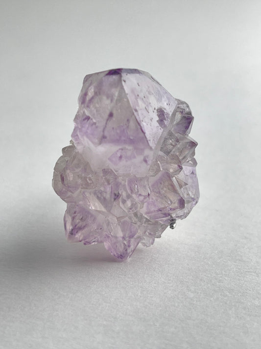 Amethyst Cactus Quartz Ring featuring natural Spirit Quartz crystal cluster