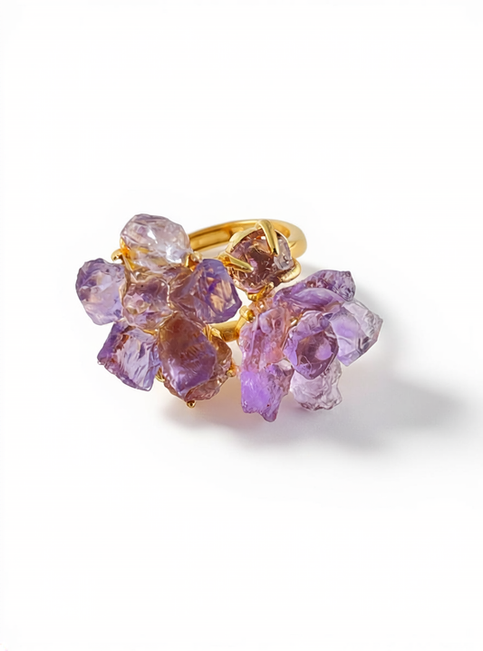 amethyst crystal bloom ring