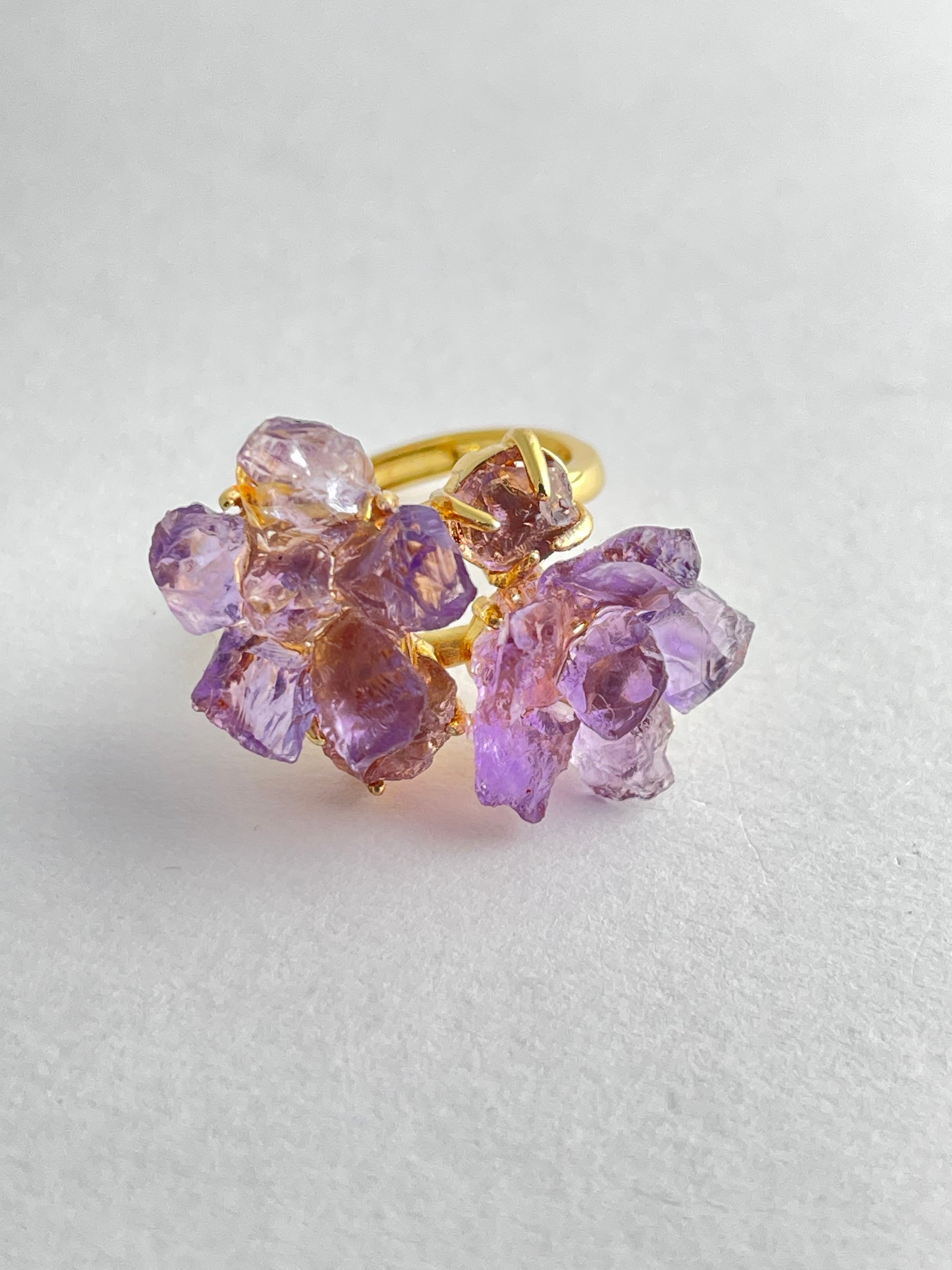 amethyst crystal bloom ring