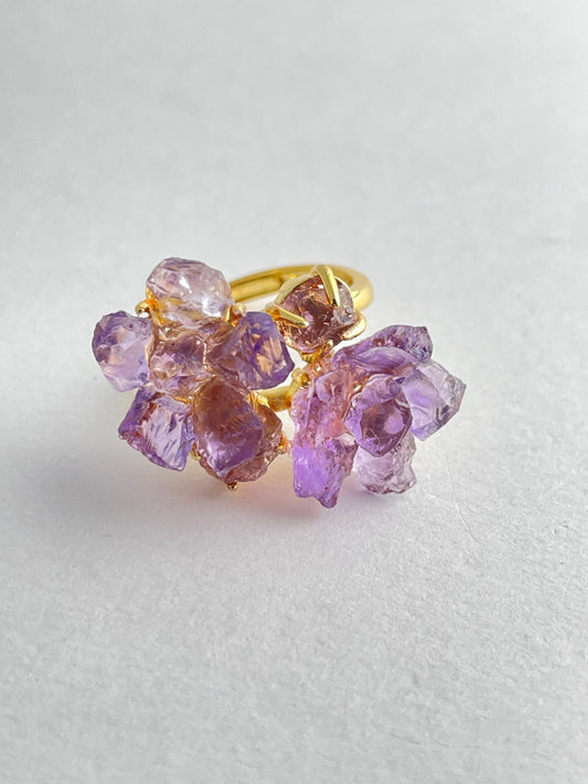 amethyst crystal bloom ring