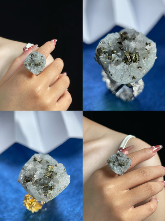 Chalcopyrite with Clear Quartz Ring