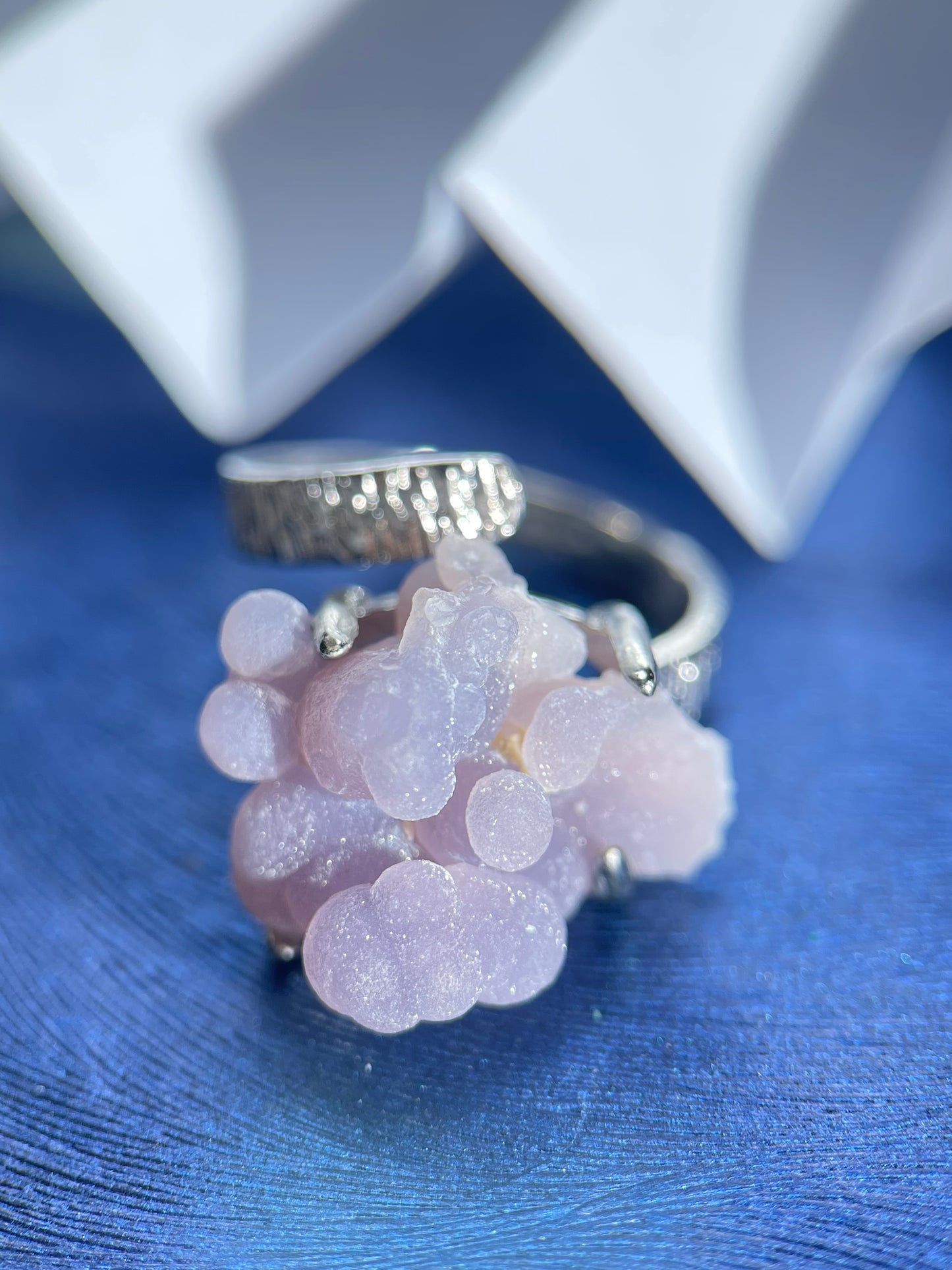 Light Grape Chalcedony Cluster Ring