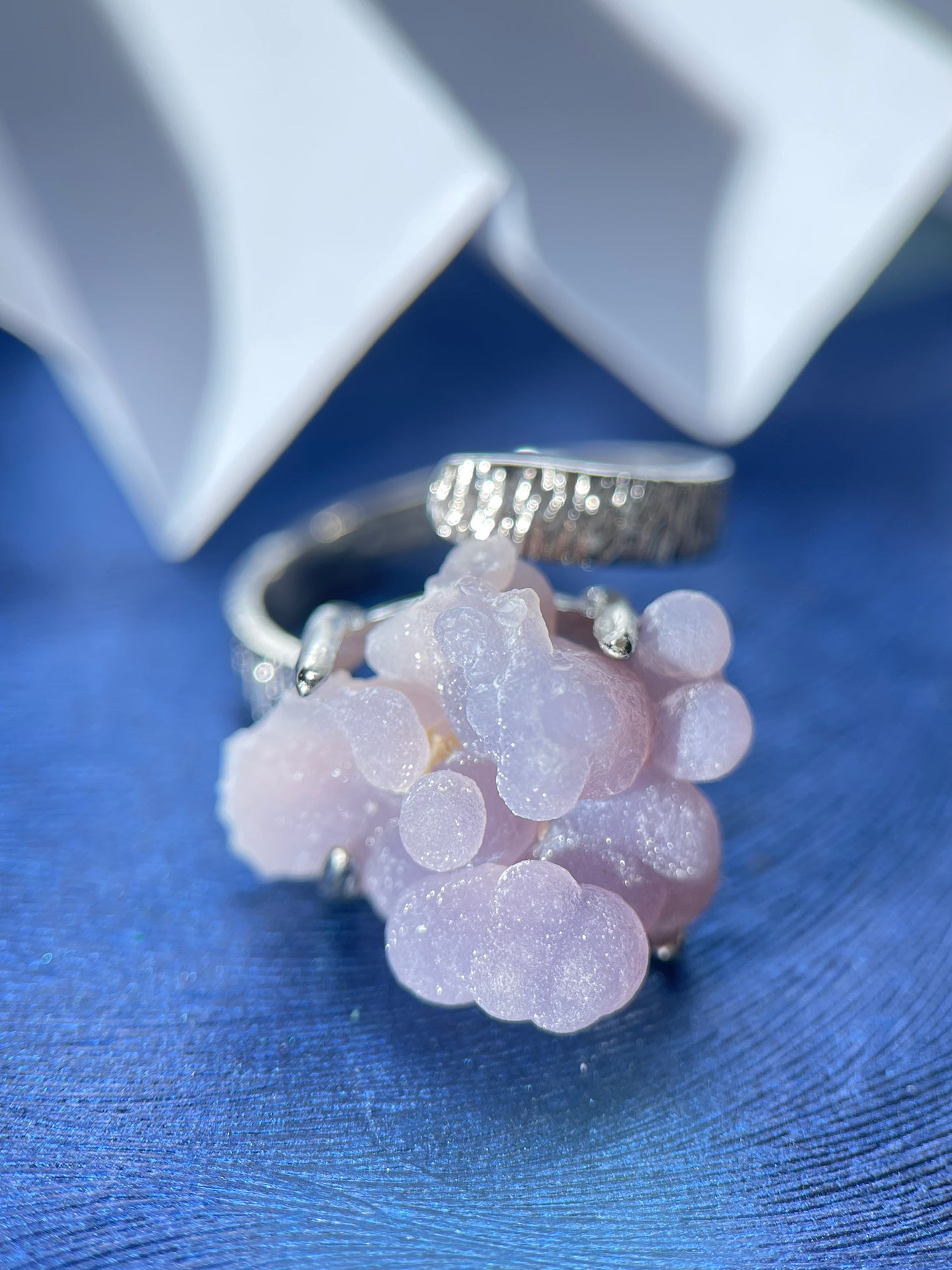 Light Grape Chalcedony Cluster Ring