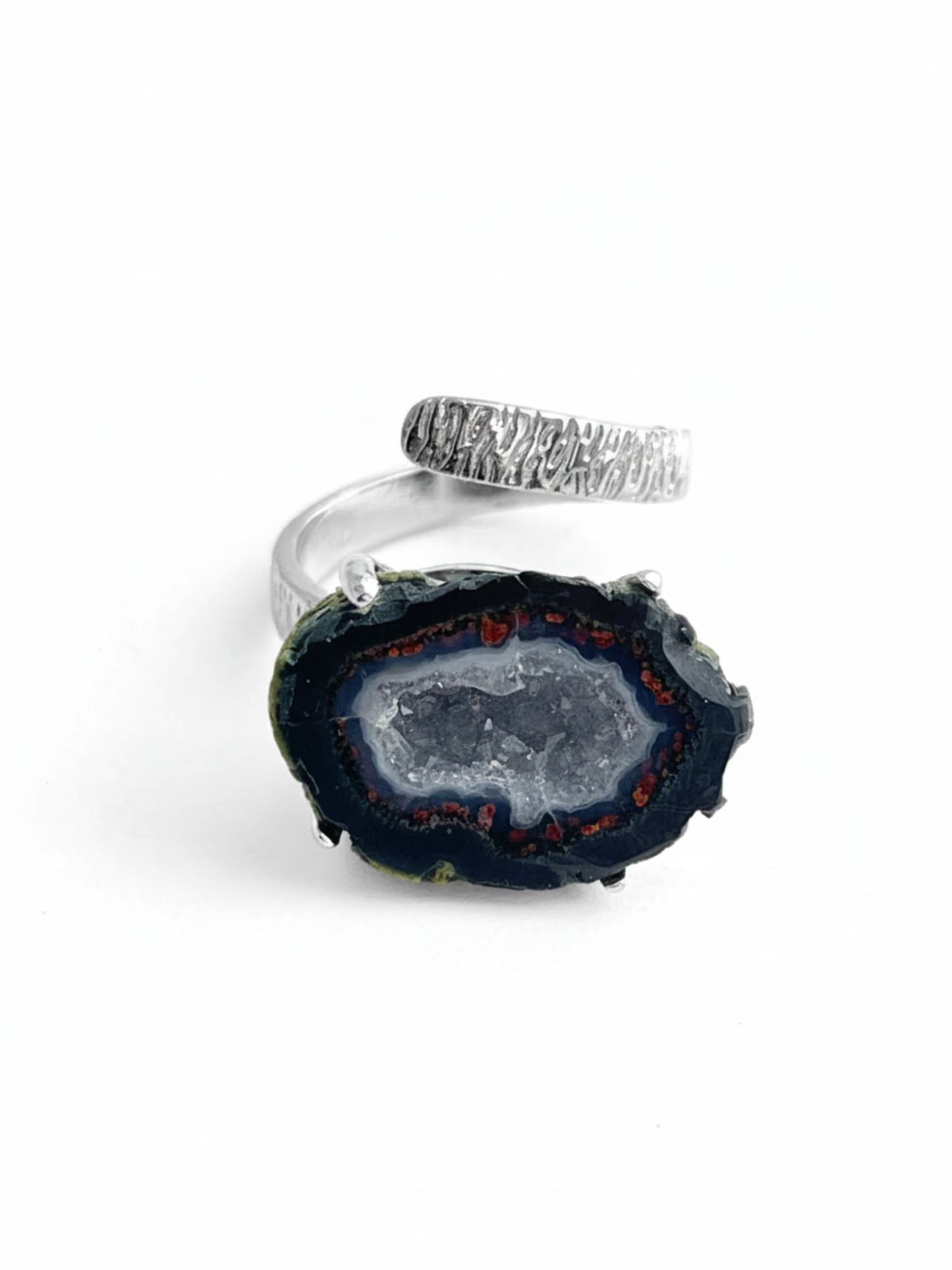 mexican crystal geode ring