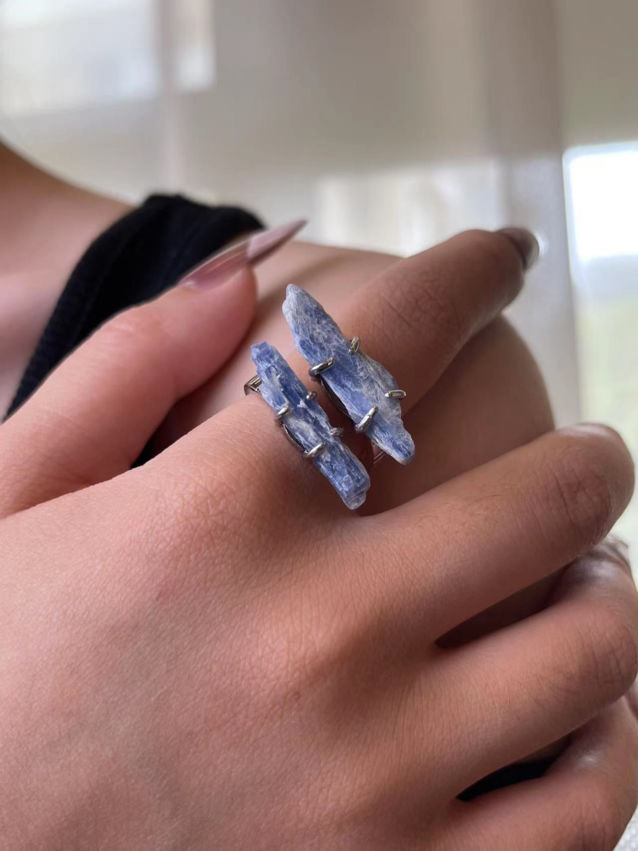 Double Blue Kyanite Ring