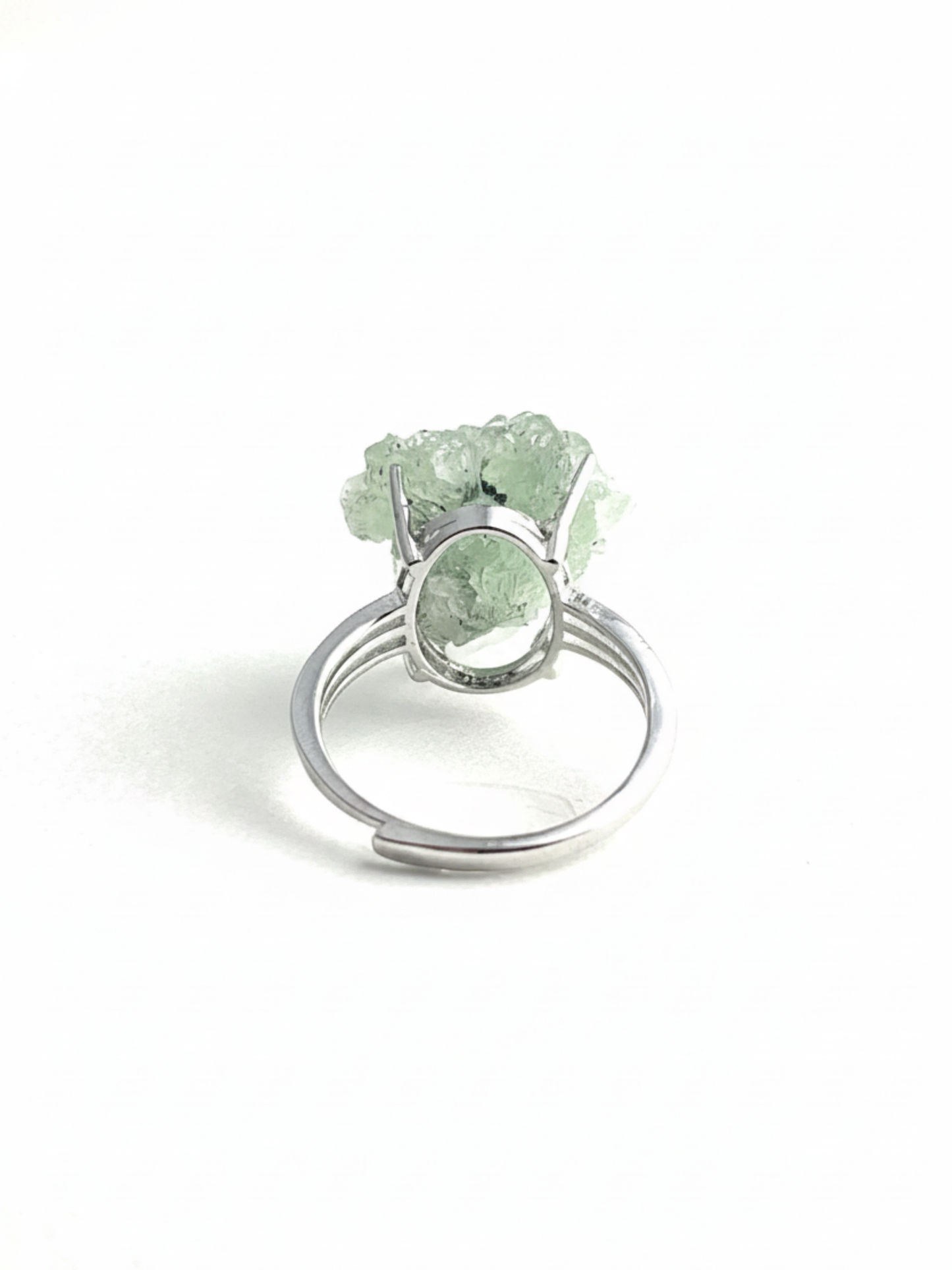 prehnite quartz magnetite ring adjustable band back