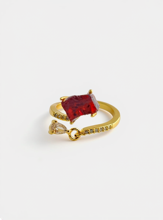 raw garnet ring sri lanka natural crystal jewelry