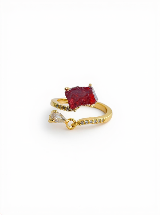 raw garnet ring sri lanka natural crystal jewelry