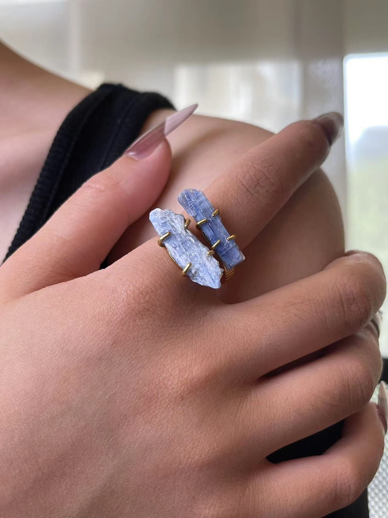 Double Blue Kyanite Ring