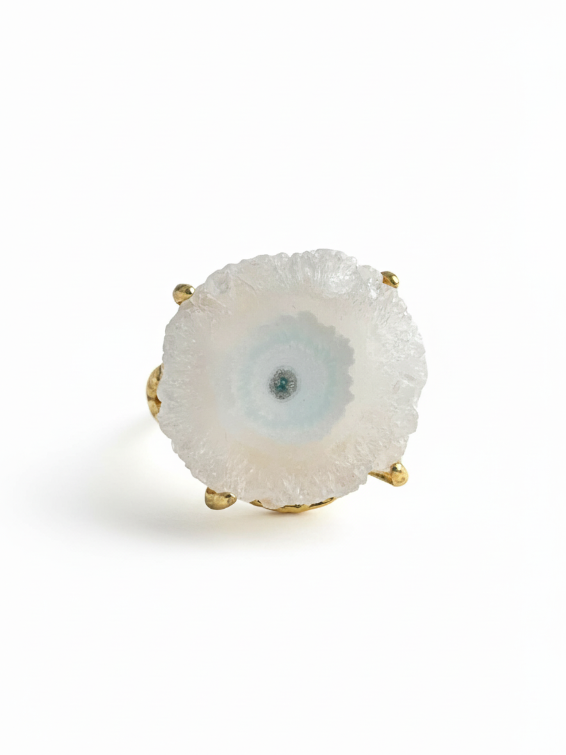 solar quartz crystal slice ring by oryssia