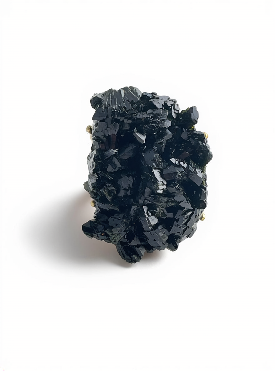 turkish epidote crystal mineral specimen ring