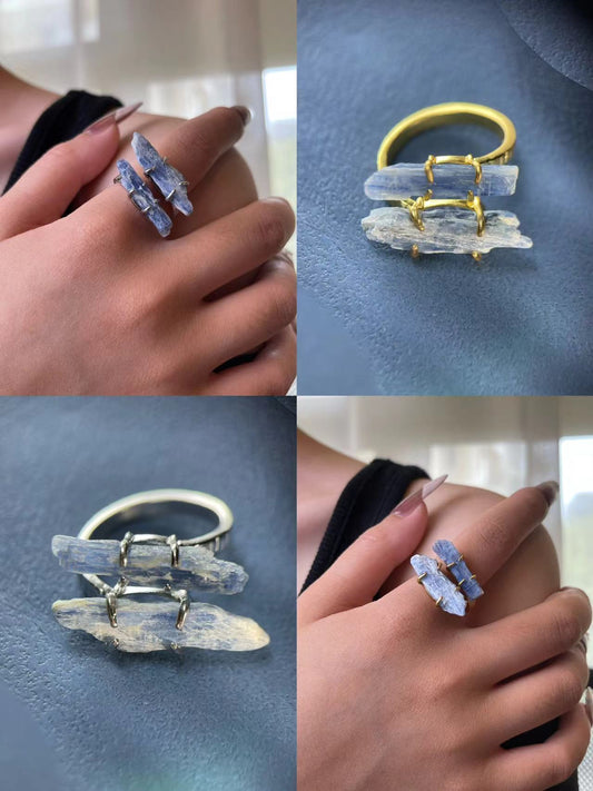 Double Blue Kyanite Ring