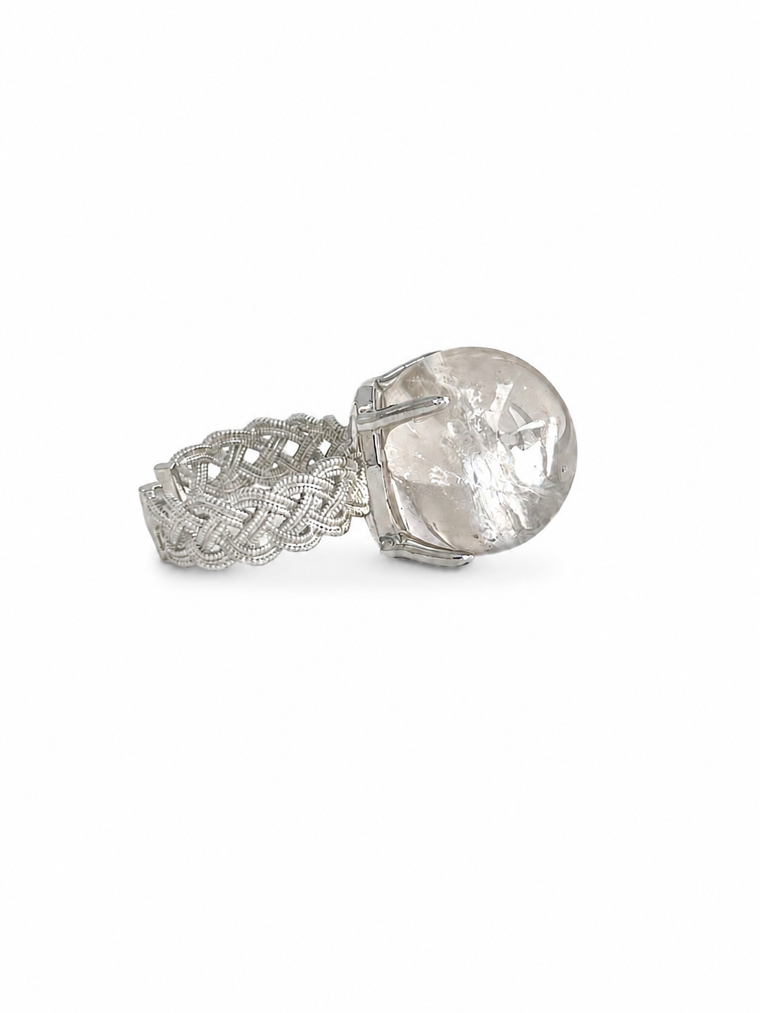 Rainbow Quartz Sphere Ring