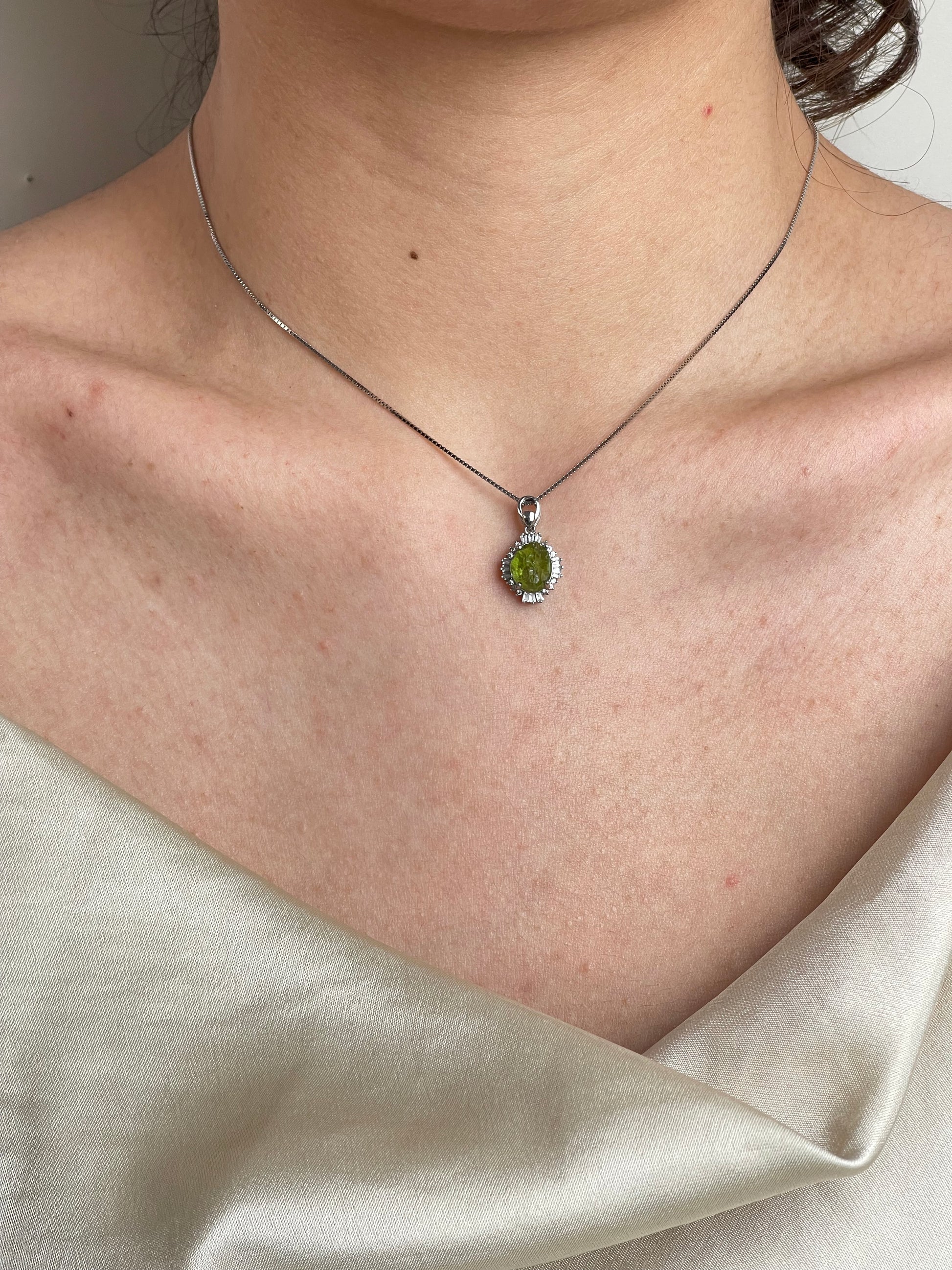 Peridot necklace natural peridot worn on neck