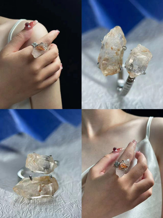 Petroleum Quartz with Red Clay ring