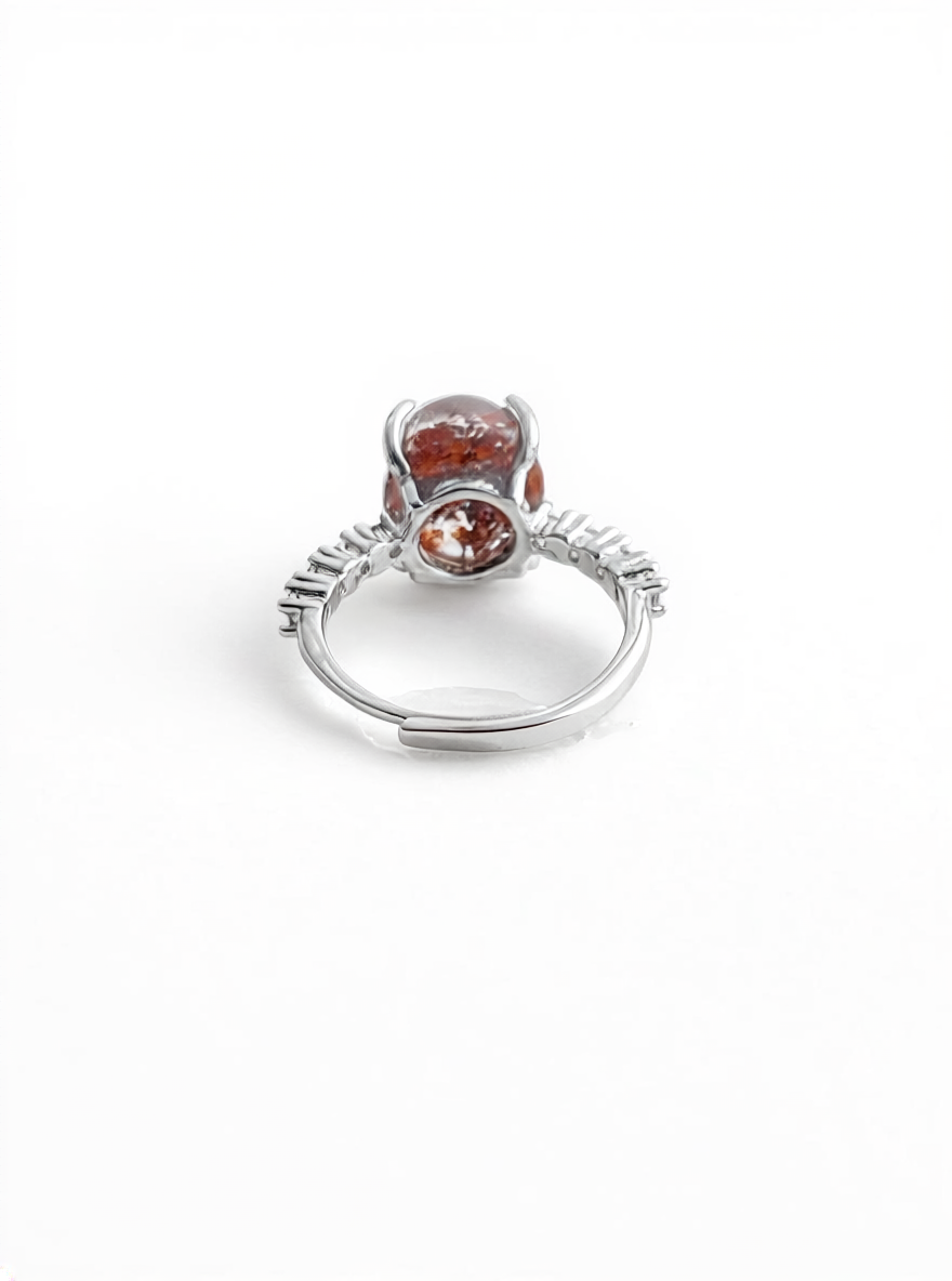 Phantom Quartz Freeform Ring, back view