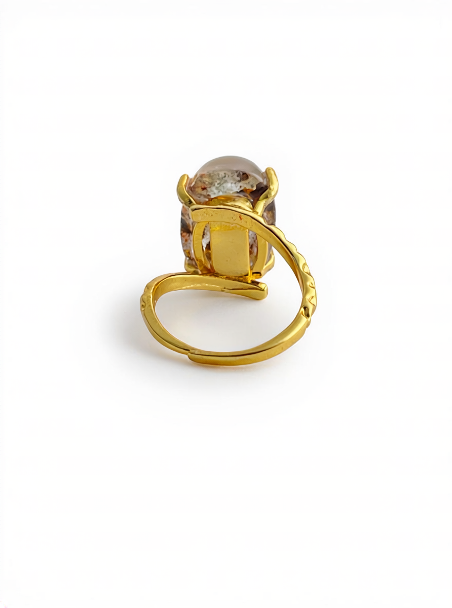 Phantom Quartz Freeform Ring, back view