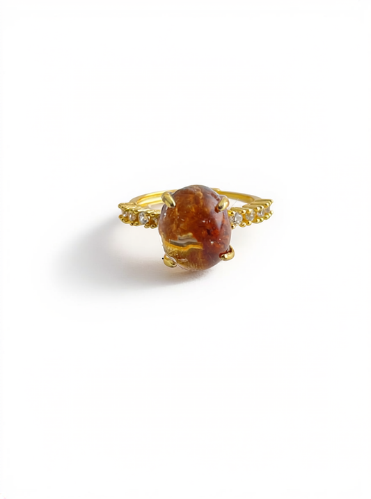 Phantom Quartz Freeform Ring, front view