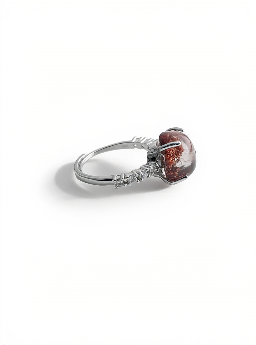 Phantom Quartz Freeform Ring, side view