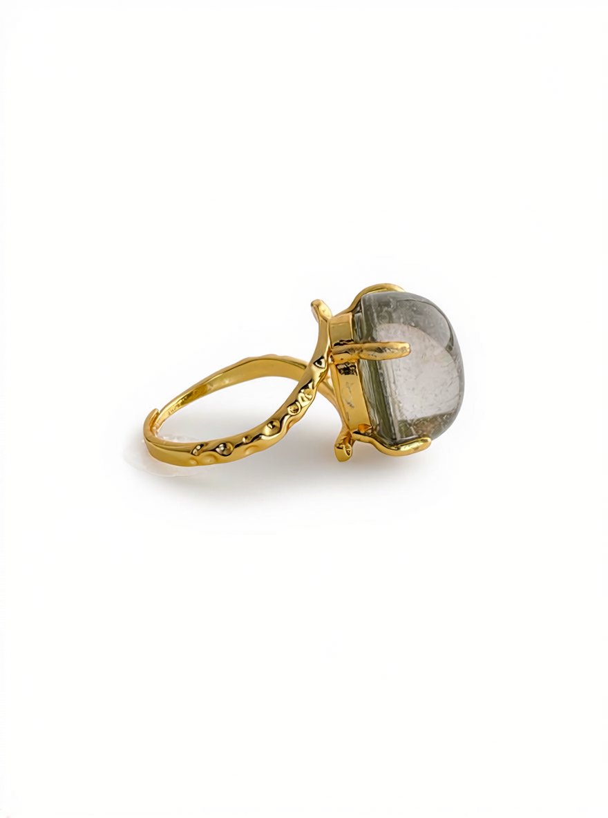 Phantom Quartz Freeform Ring, side view