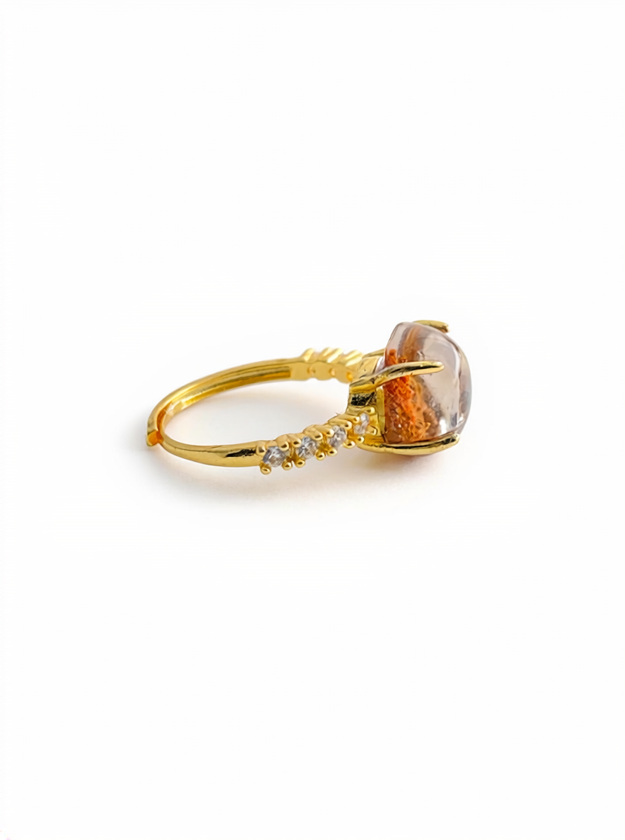 Phantom Quartz Freeform Ring, side view