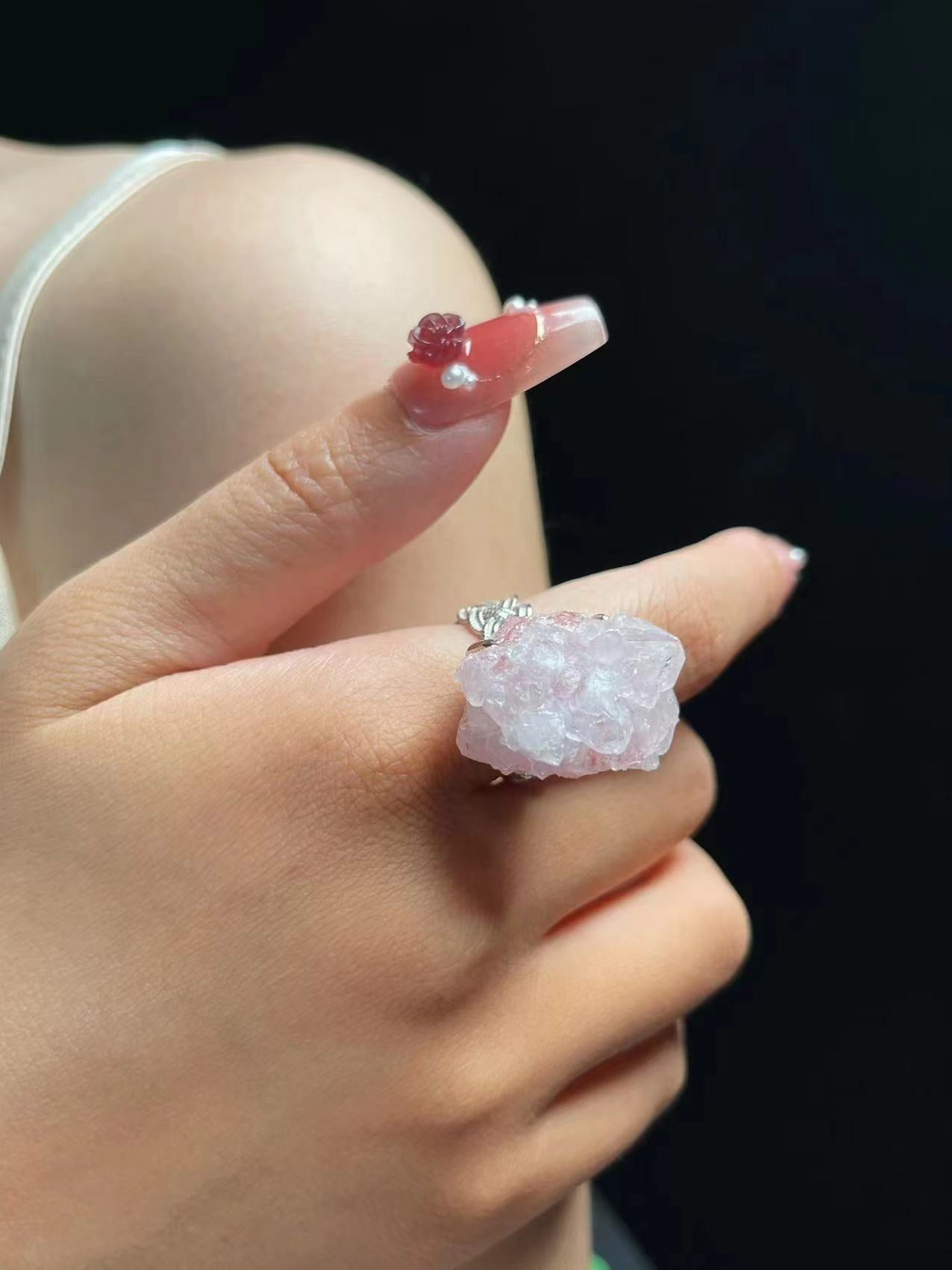 Pink Strawberry Quartz Ring