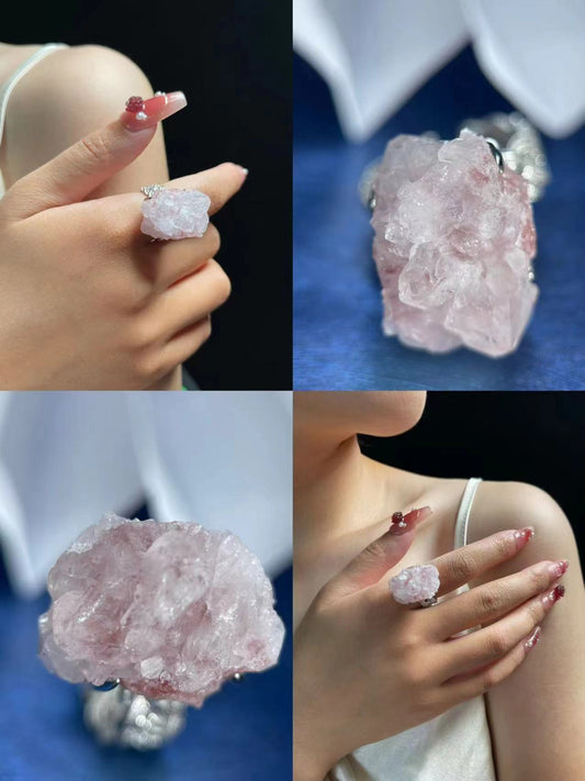 Pink Strawberry Quartz Ring