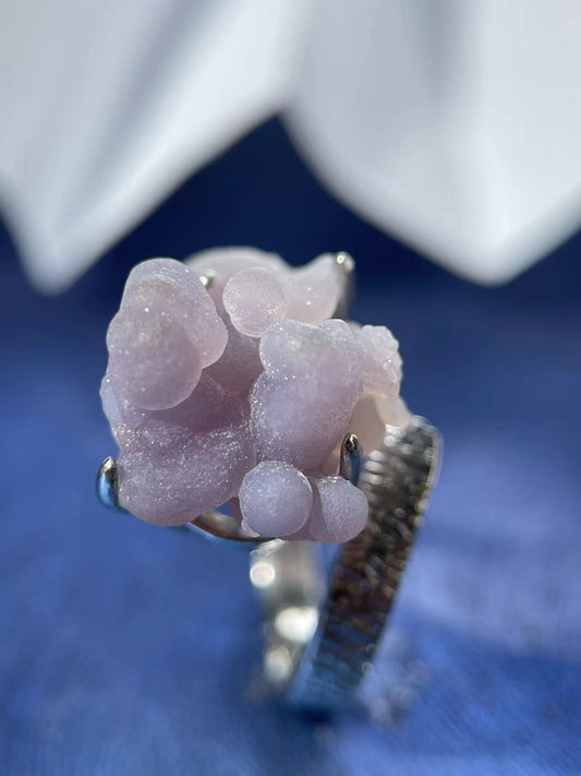 Prehnite Raw Crystal Ring