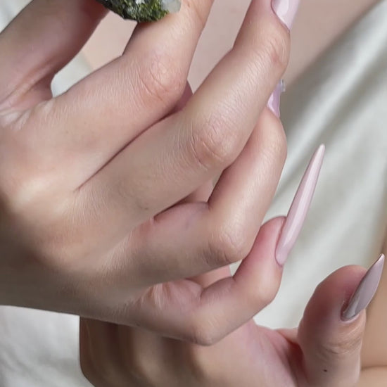 Video of Epidote and Quartz Crystal Cluster Ring showing natural mineral specimen texture