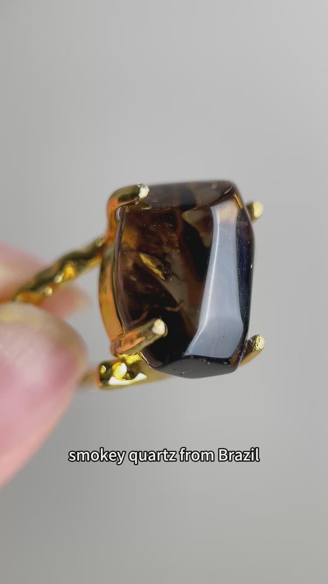 Video of Smoky Quartz Freeform Ring