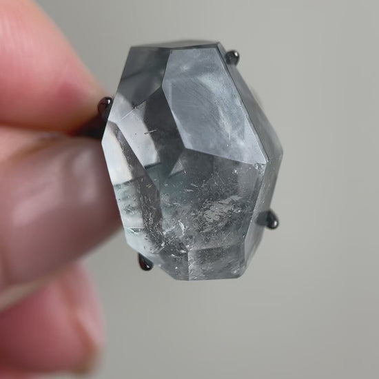 Video of Blue Rutilated Quartz Ring showing natural rutile threads