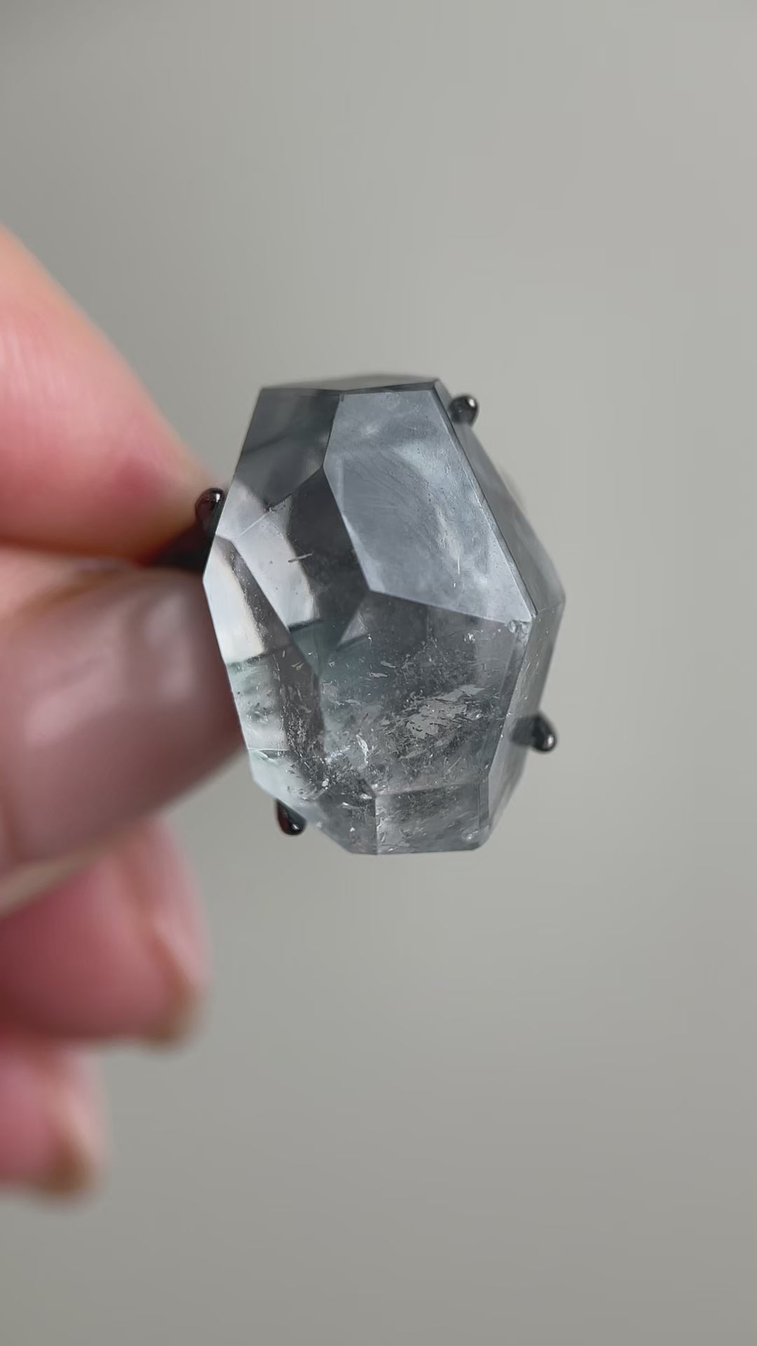 Video of Blue Rutilated Quartz Ring showing natural rutile threads