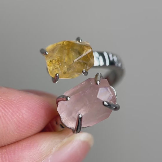Video of Morganite and Citrine Freeform Ring