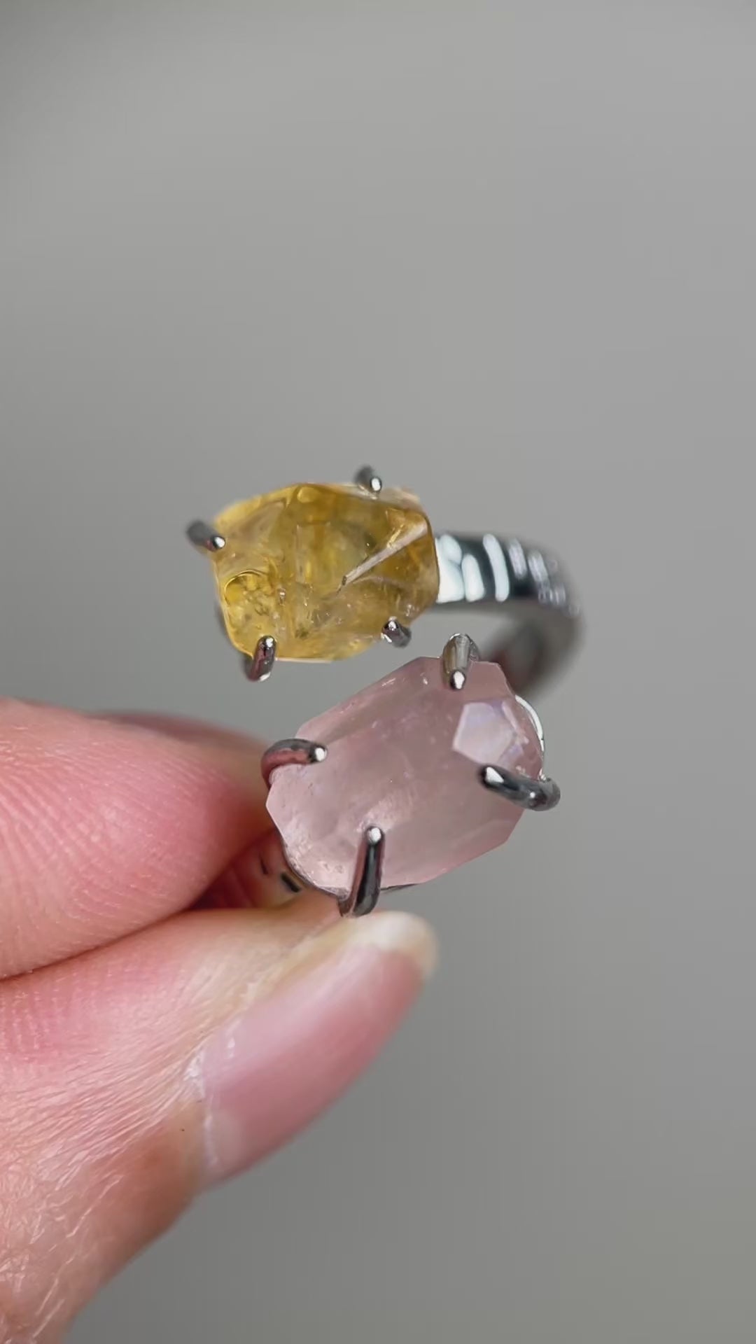 Video of Morganite and Citrine Freeform Ring