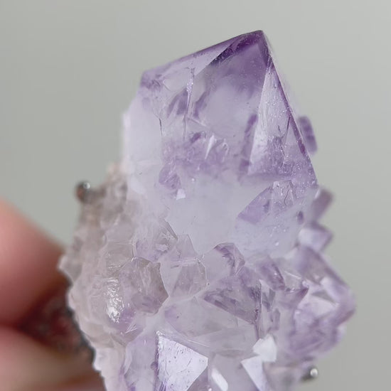 Video of Amethyst Cactus Quartz Ring showing natural crystal cluster