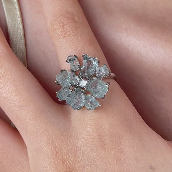 raw-aquamarine-snowflake-ring-video