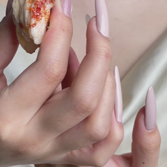 Video of Vanadinite on Barite mineral specimen ring showing natural crystal texture and colour