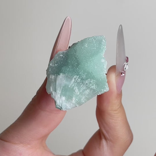 Video of Blue Aragonite mineral specimen ring from China