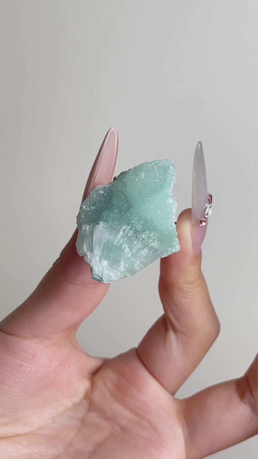 Video of Blue Aragonite mineral specimen ring from China