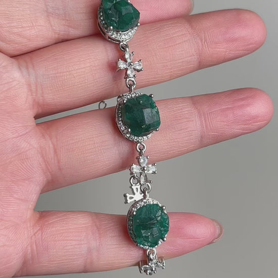 Video of dioptase bracelet Congo mineral specimen jewelry