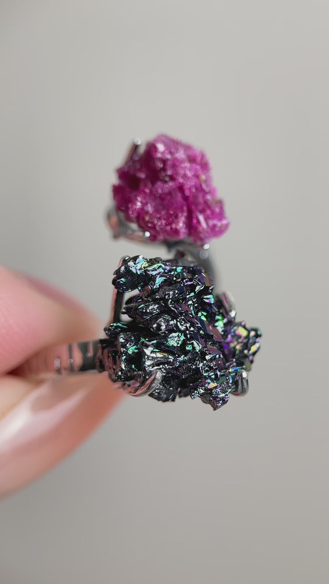 Video of raw ruby and carborundum ring