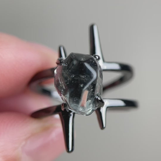 Video of hand-cut Green Quartz ring by Oryssia