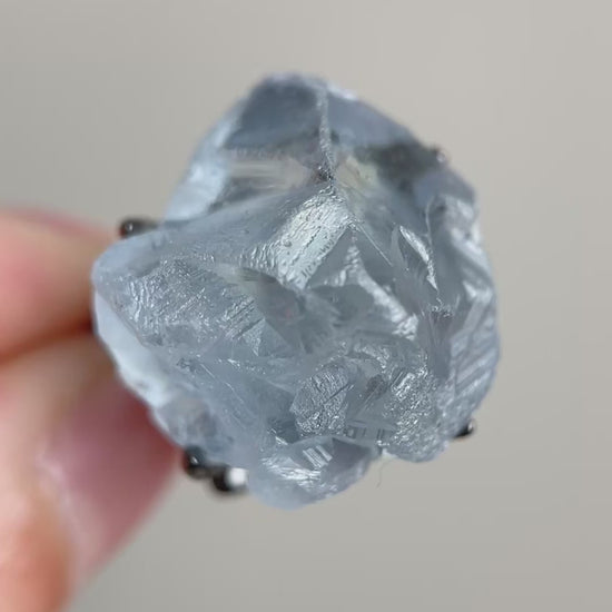 Video of Raw Celestite Crystal Ring from Madagascar