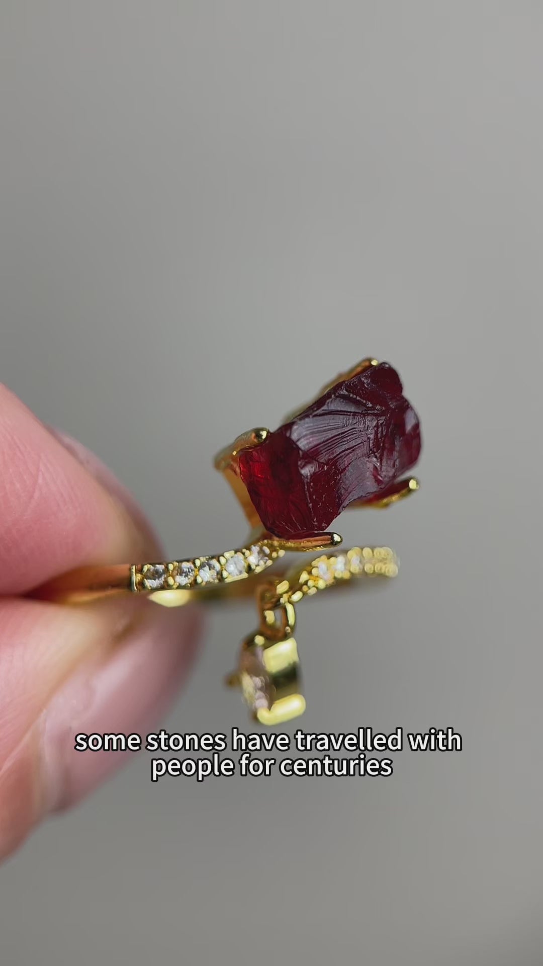 natural garnet crystal ring video sri lanka raw garnet
