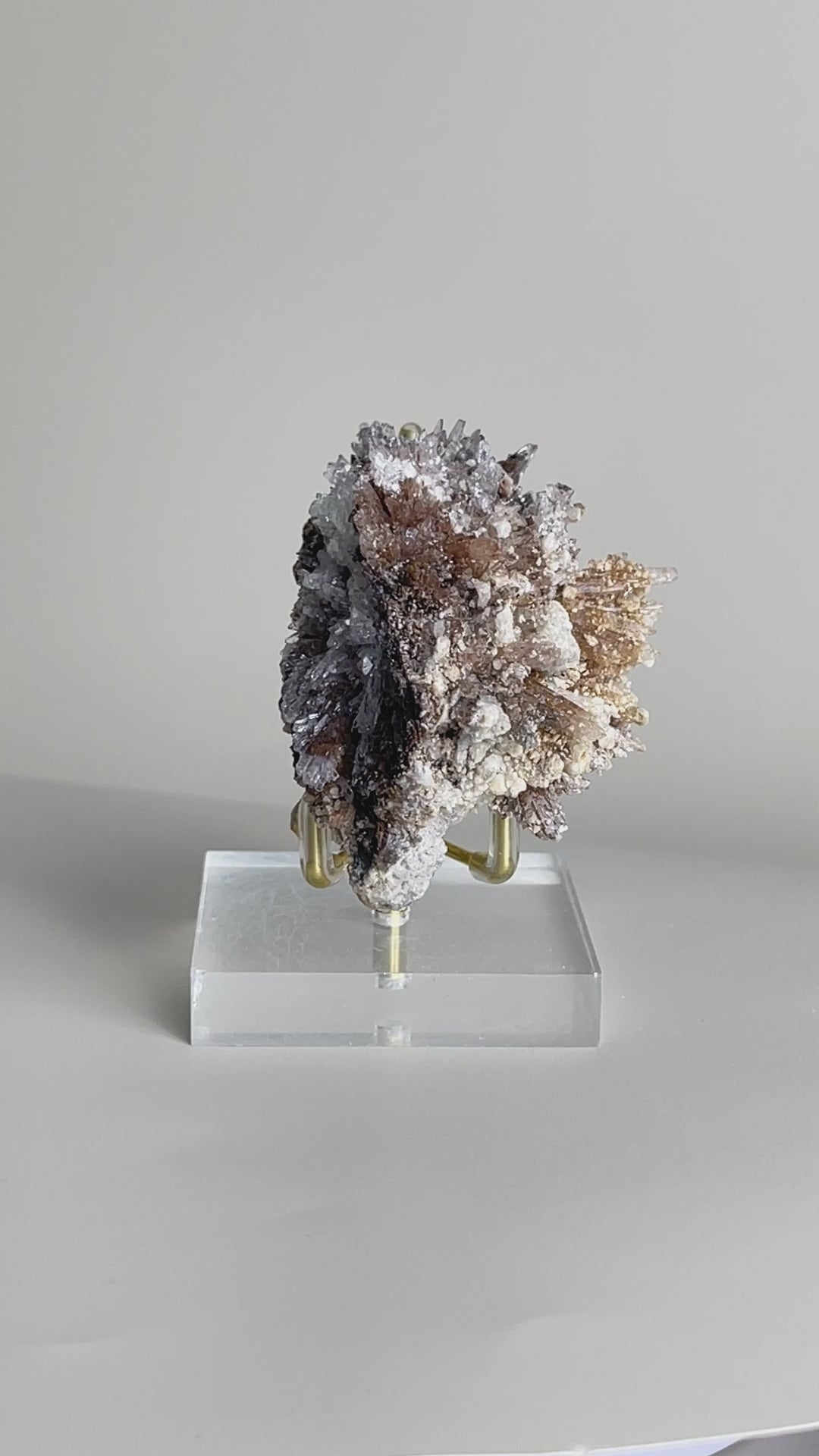 Video of Raw Creedite cluster mineral specimen on matrix from China