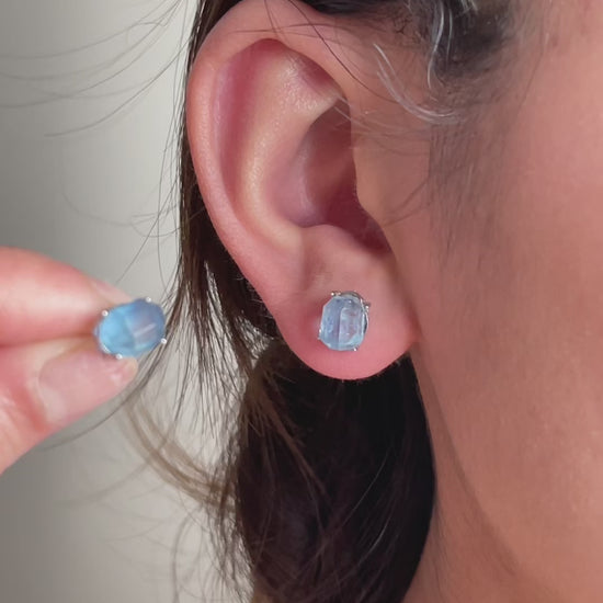 Aquamarine Stud Earrings video