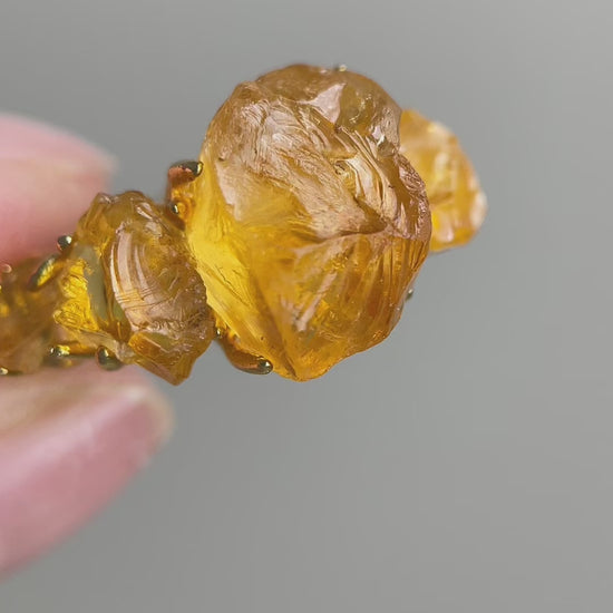 Raw Brazilian citrine crystal ring video